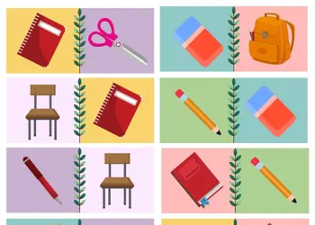 Classroom Objects Dominoes Game With Images